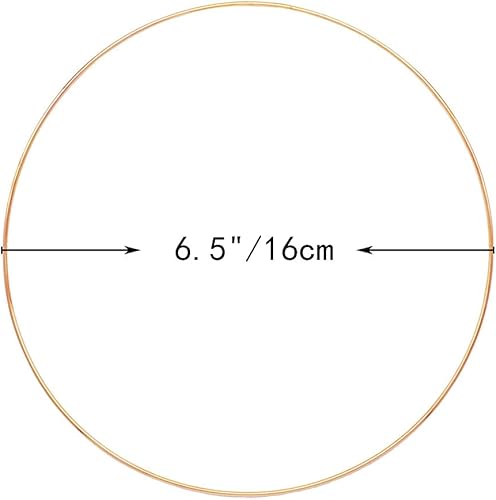 Miniatura 2 de Auvoau Paquete de 6 aros de metal de 6.5 pulgadas, corona de macramé floral para atrapasueños, decoración de boda y manualidades para colgar en la