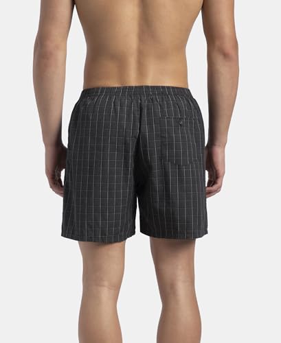 Image of Jockey 1222 Men Super Combed Mercerized Cotton Woven Checkered Boxer Shorts with Back Pocket (Pack of 2, Colors & Prints May Vary)