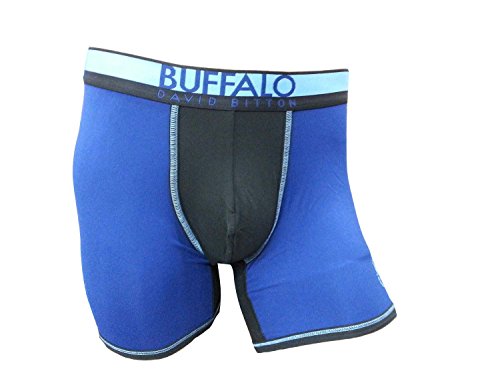 Buffalo David Bitton Men's Microfiber Stretch Boxer Brief - BD10811H (Large, Blue Depth)