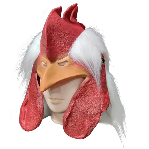 Funny Rooster Latex Mask, Half Head Chicken Halloween Costume for Adults by Ginoba - Used condition - Image 3