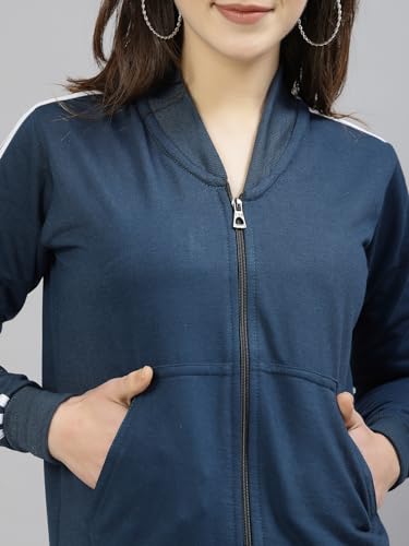 Image of UZARUS Women Cotton Full Zipper Sweatshirt Fleece Jacket for Winter