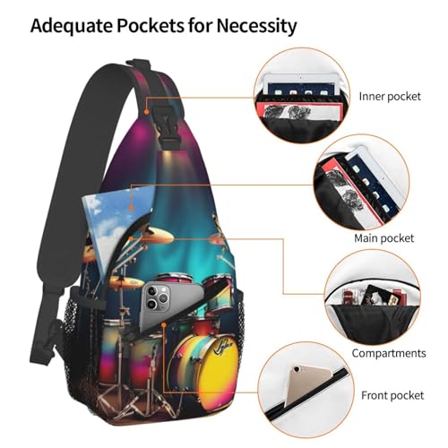 Mochila bandolera casual negra para senderismo y viaje miniatura 4