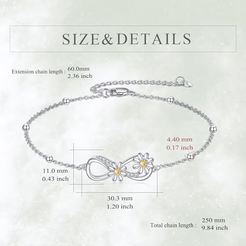 Image of POPLYKE Ladybug /Dragonfly /Bee /Paw Bracelet for Women Sterling SIlver Bracelet /Anklet Jewelry Gift for Women