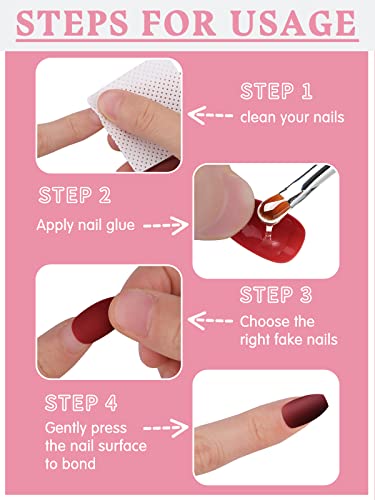 288 Pezzi Matte Press On Nails, EBANKU Unghie