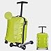 DJLOOKK Valise de boîte d'équitation pour Enfants, Valise de Chariot de Scooter pour Enfant, Valise de Voyage de Planche à roulettes, Sac à Bagages, Valise d'embarquement de Chariot d'étudiant,Vert
