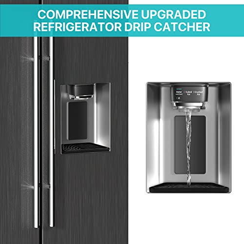 Total Upgraded Refrigerator Drip Catcher,Two-Pack Mini Refrigerator Drip Trays For Refrigerator Water Dispenser Drip Collector, Prevents Water Splashes, Water Spots And Spills (Rectangular Black) #TOP4