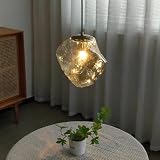 Kroca ペンダントライト おしゃれ ダクトレール 照明 ダイニング 吊り下げライト 和室 トイレ 北欧 レトロ ガラス LED照明器具 ダクトレール専用 ライト 高さ調節可能 取付簡単 pendant light （電球別売り） (アンバー, ダクトプラグ-コード100cm)
