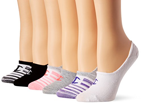 Champion Women's Invisible Liner (Pack of 6)), black/white stripes 5-9