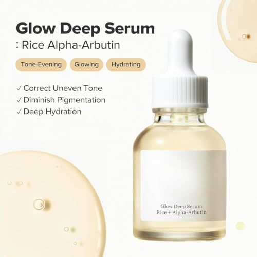 Image of Glow Deep Serum with Rice Bran Water and Alpha Arbutin 30ml Korean Face Serum for Brightening Even Skin Tone and Dark Spot Care Hydrating Daily Skin Treatment(Style-14)
