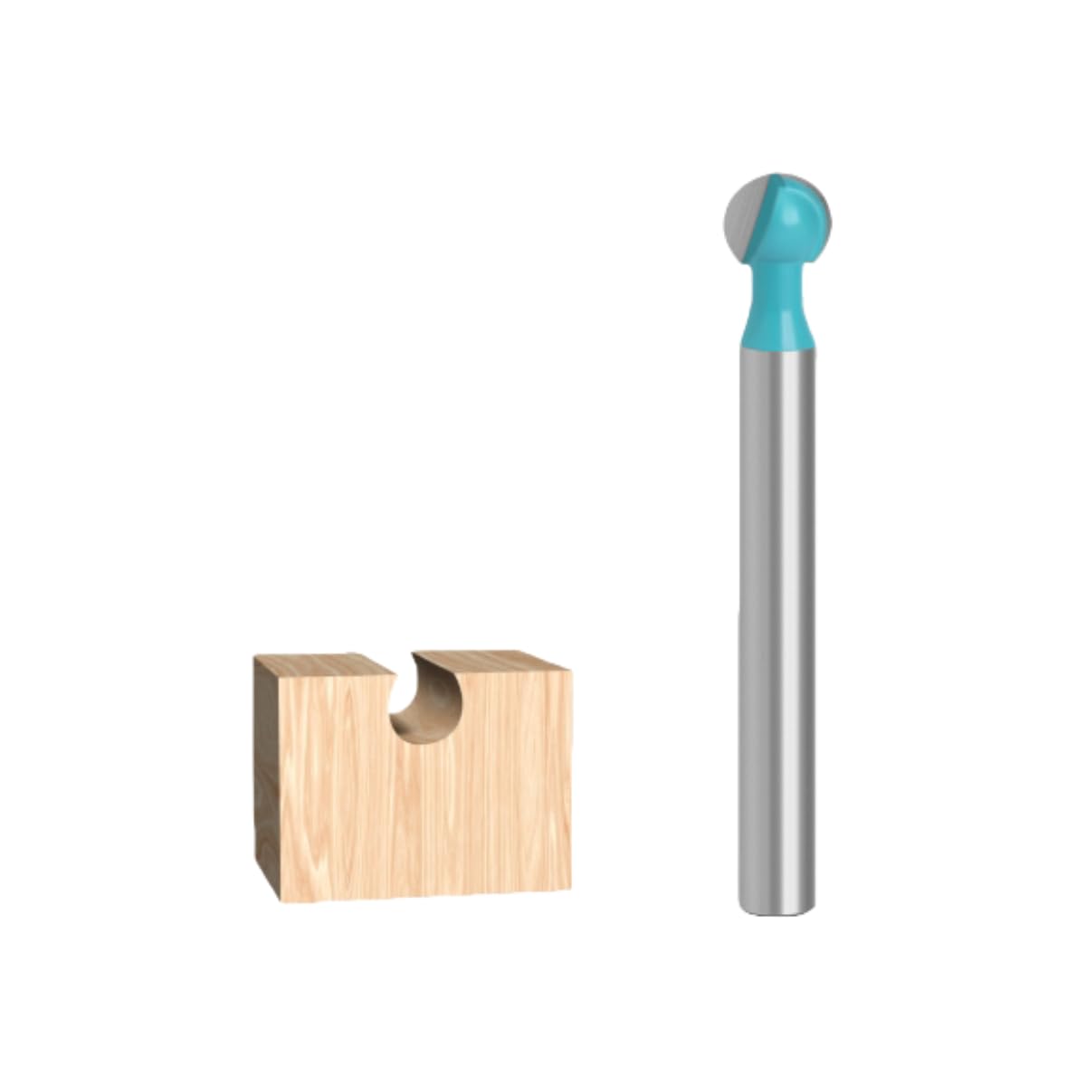 6mm Ball Nose Carving Cutter, 8mm Shank, YG6X Tungsten Carbide Tip for Wood & Root Sculpting