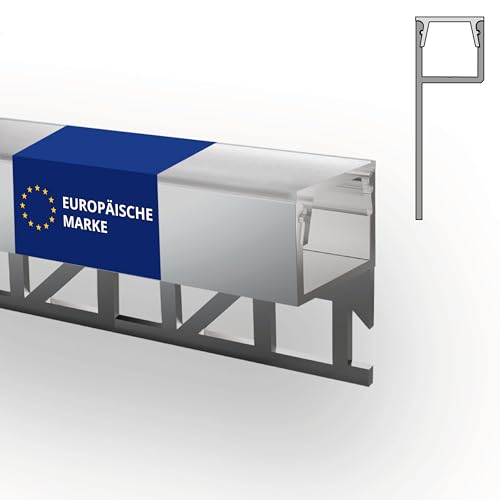 INNOVATE LED Fliesenprofil mit Diffusor I Fliesenprofil Dusche LED Streifen 2m I Kantenschutz Fliesen Küche I Indirekte Beleuchtung Badezimmer Pool (Silber-Milchig, Wandprofil 10 mm)