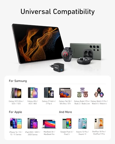 Anker 45W USB-C Ace Ladegerät, unterstützt ultraschnelles Laden 2.0 für Samsung Galaxy S22/S22 Ultra/S222+… – Ansicht 6