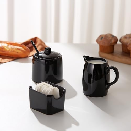 Kook Zucker- und Milchkännchen-Set, 3-teilig, Krug, Zuckerdose mit Deckel und Löffel, Süßstoffhalter (schwarz) 5 Kook Zucker- und Milchkännchen-Set, 3-teilig, Krug, Zuckerdose mit Deckel und Löffel, Süßstoffhalter (schwarz)