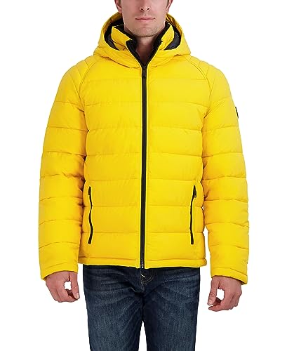 HFX Men's Lightweight Puffer Jacket with Hood, Water and Wind