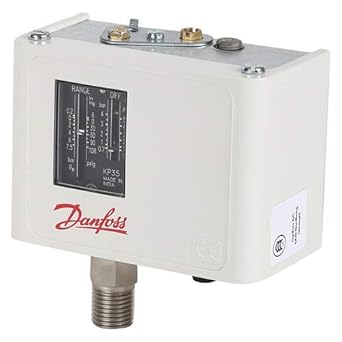 Danfoss (Genuine) KP-35 Pressure Switch - 060-113391, R:-0.2 to 7.5 BAR, D:0.7 to 4 BAR, IP 30 for Water Pump