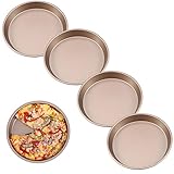🍕 Antihaftbeschichtung: Die runde Pizzapfanne hat eine glatte Oberfläche, ist leicht zu reinigen und hat gute Antihafteigenschaften, die das Entformen fördern und die Pizza vollständiger und köstlicher machen.
