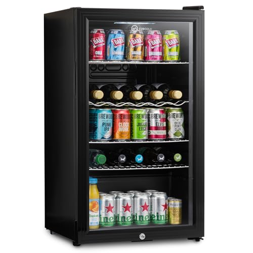 Subcold Super85 LED - Under-Counter Fridge | 85L Beer Wine & Drinks Fridge | LED Light + Lock and Key | Energy Efficient (Black 85L)
