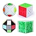 Roxenda 4 Pack 3-D Puzzles Bundle Brain Teasers Toy Set - 3x3x3 Speed Cube/Rainbow Magic Ball/3D Maze Magic Cube/Magic Snake Cube; IQ Games for All Age