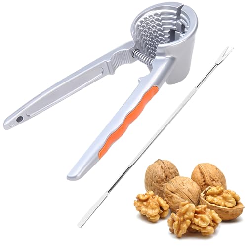 ZORVYN Cascanueces para Nueces, Almendras y Pistachos, Robusto Cascanueces con Mango Antideslizante Incluye Aguja para Nueces