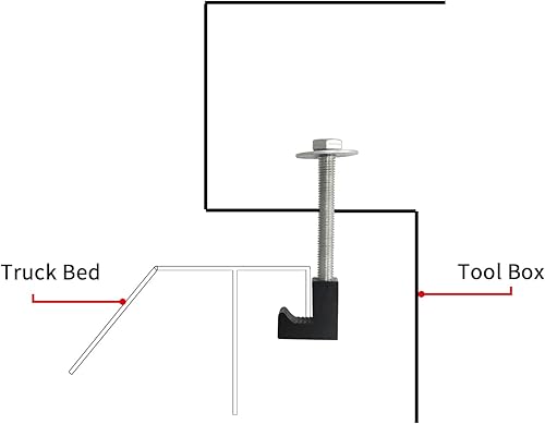 Miniatura 5 de MSCRP Abrazaderas de montaje de aluminio para camioneta caja de herramientas amarre J gancho cruzado caja de herramientas Pickup 4 unids