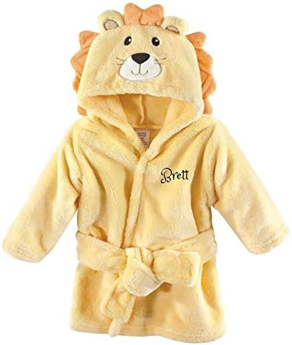 PERSONALIZED Baby Bathrobe -Custom Monogram/Name Embroidered/Infant/Baby Shower or Birth (Yellow Lion)