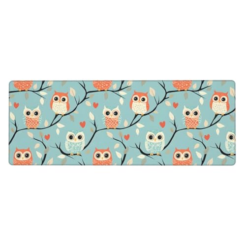 Tapis de souris de jeu fluide à base caoutchouc antidérapante motif hibou