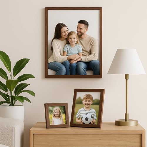 8x12 Oak Wood Picture Frams - Minimalist 8x12 Oak Wood Frames, 8"x12" Picture Frame Wood, Natural Solid Wooden Picture Frames for Wall Art Photo and Prints(1 Pack, Walnut)
