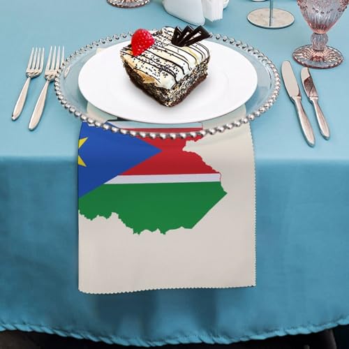 Servilletas de tela reutilizables de 50x50 cm con mapa de Sudán para cocina 5
