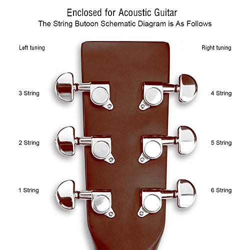 Gitaar String Tuning Pegs, 6 Stuks 3L3R Gitaar String Chrome Tuning Pegs Tuners Machine Heads A-A361 ZILVER - Image 4