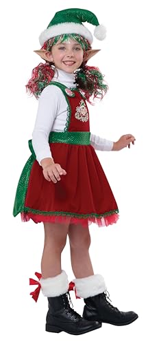 Disfraz completo infantil de elfo bastón de caramelo miniatura 3