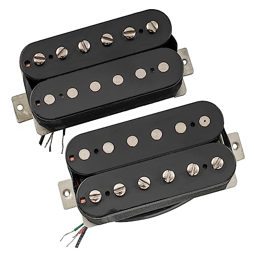The Revival Pickups RPH2 Hotwired Alnico 5 Uncovered Humbucker Neck Bridge Pickups Set for Electric Guitar, Black
