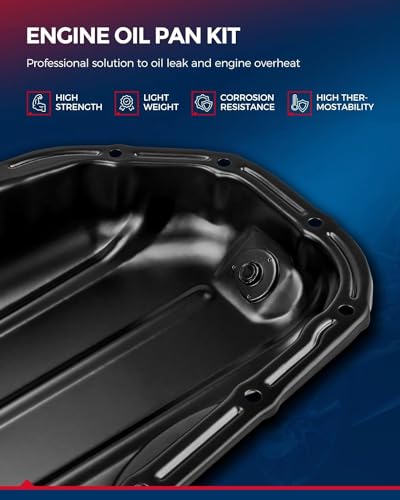 Image of KAX 264-361 Engine Oil Pan, Replacement for Jeep Patriot Compass Dodge Avenger Caliber Journey Chrysler 200 Cirrus Sebring L4 2.0L 2.4L