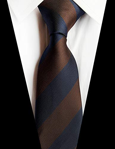 Elfeves Men's Striped Gingham Check Pattern Ties Business Formal Designer Neckties