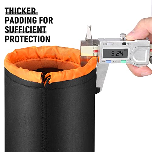 Neewer Camera Lens Pouch (4 Packs, 4 Sizes) Thick Protective Bag With Drawstring Design, Orange Interior, Soft Plush Neoprene Bag For Sony, Canon, Nikon, Pentax, Olympus, Panasonic Dslr Lens #TOP6