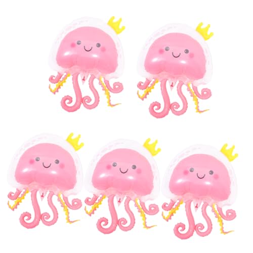 INOOMP 5個 クラゲ バルーン 誕生日 クリア バルーン パーティー しっぽ 海