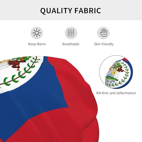 Flag of Belize Children Hip Hop Knitted Hat Kids Elastic Leisure Knit Cap Warm Sleep Beanies Black3