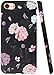 A-Focus Case for iPhone 8 Case Rose, iPhone 7 Case Floral Frosted IMD Design Series Anti Scratch Flexible Slim Fit TPU Rubber Silicone Case for iPhone 7 iPhone 8 4.7 inch Matte Flower Black