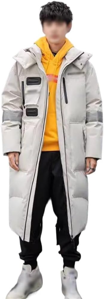 VIDI Loose Add Fat Large Size Coat Long Men's Down Jacket Over The Knee Thick Overalls Winter