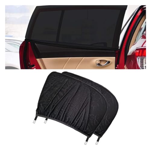 Lot De 2 Pare-soleil Triangulaires Pour Vitres Arrière – 160 X 230 Mm – Pour Tesla Model 3 2017-2020 – Tissu Maille Noir