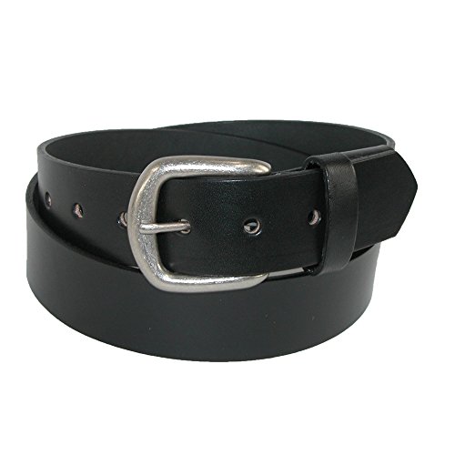Boston Leather Men's Big & Tall Leather Stretch Belt with Hidden Elastic, 54, Black