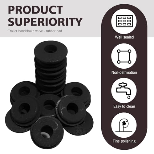 Image of 20 PCS Glad Hand Seals, Rubber High Temperature Resistance Handshake Valve Gasket, Air Hose Glad Hands Grommets Tight Fit Gasket, for Semi Trucks Trailers Brake Air Hose (Black)