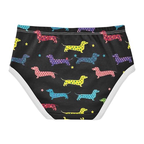 Cotton Girls Underwear Toddler Colorful Dachshund Polka Dots Black Panties Little Girl Fun Print Briefs Underpants 2t2
