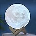 ACED 7.1 Inch Large Moon Lamp Touch Sensor Control Color Changing Dimmable Baby Night Light LED Rechargeable Battery Operated Cordless Full Moon Lamp Ambient Light for Bedroom