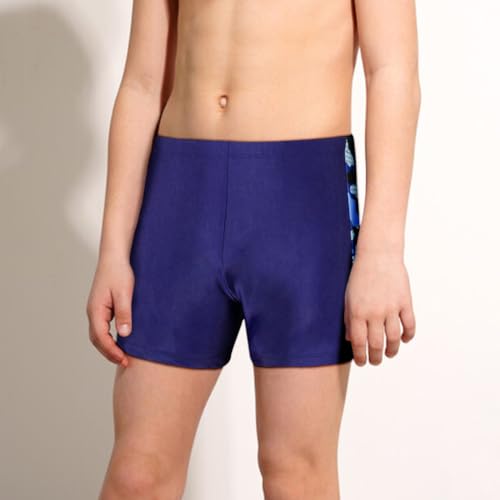 Aomig Badehose Jungen Badeshorts Jungen Schwimmhose, Schnelltrocknend, Trocknende Blau Boardshorts für Kinder, Swim Trunks Resort Swim Shorts mit Taschen Badehosen Verstellbarem Kordelzug (8 Yards)