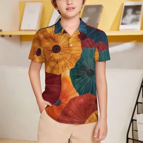 Boys' Classic Polo Shirts Short Sleeve Moisture-Wicking Golf & Tennis Shirts for Youth Teens Winter Berries2