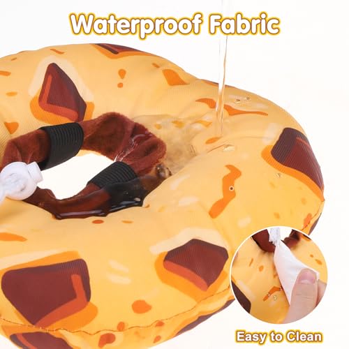 Image of BEAUTYZOO Cat Cone Collars Soft, Cat Recovery E Collars After Surgery to Stop Licking, Adjustable Elizabeth Circle Collar Cute Pet Donut Pillow for Cats Kitten Small Dogs, Cookie S