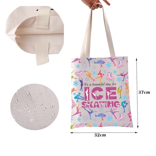 ZJXHPO Skater Survival Kit Ice Skating Lover Gift It's A Beautiful Day For Ice Skating Makeup Bag Skating Team Toiletry Bag Figure Skating Gift (Ice Skating Tote)2