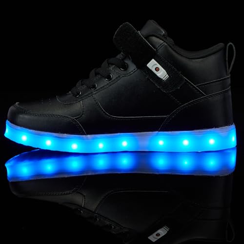 Image of SANYES LED Light Up Shoes for Men Women, USB Rechargeable High Top Glowing Sneakers, Luminous Dancing Shoes