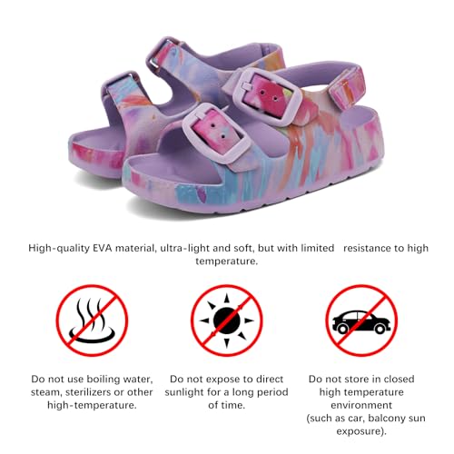 Image of ChayChax Toddler Boys Girls Double Buckle Sandals Children's Adjustable Back Strap Water Sandal