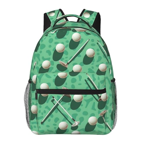 MIEPOS Cool Golf Backpack with Cushioned Straps for Laptop Tablet 11.45.915.7in Sport Ball Green Back Pack for Travel School Multi-Pocket Storage Bookbag Ideal Gifts for Teens Students Athletes